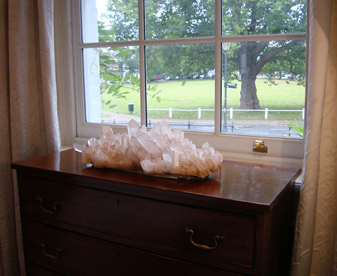Candle Quartz Crystal Cluster Catches the Light